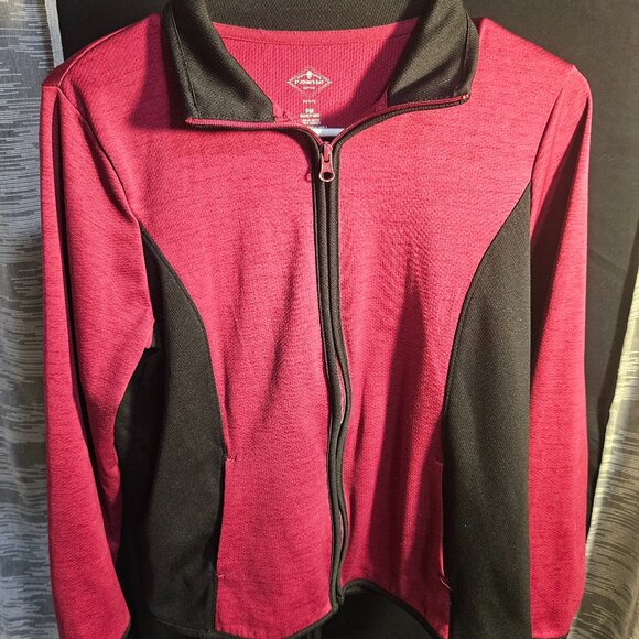 St John Bay Purple/Black Long Sleeve 1/4 Zip Fleece Sweatshirt Women's Size PM - Picture 1 of 4